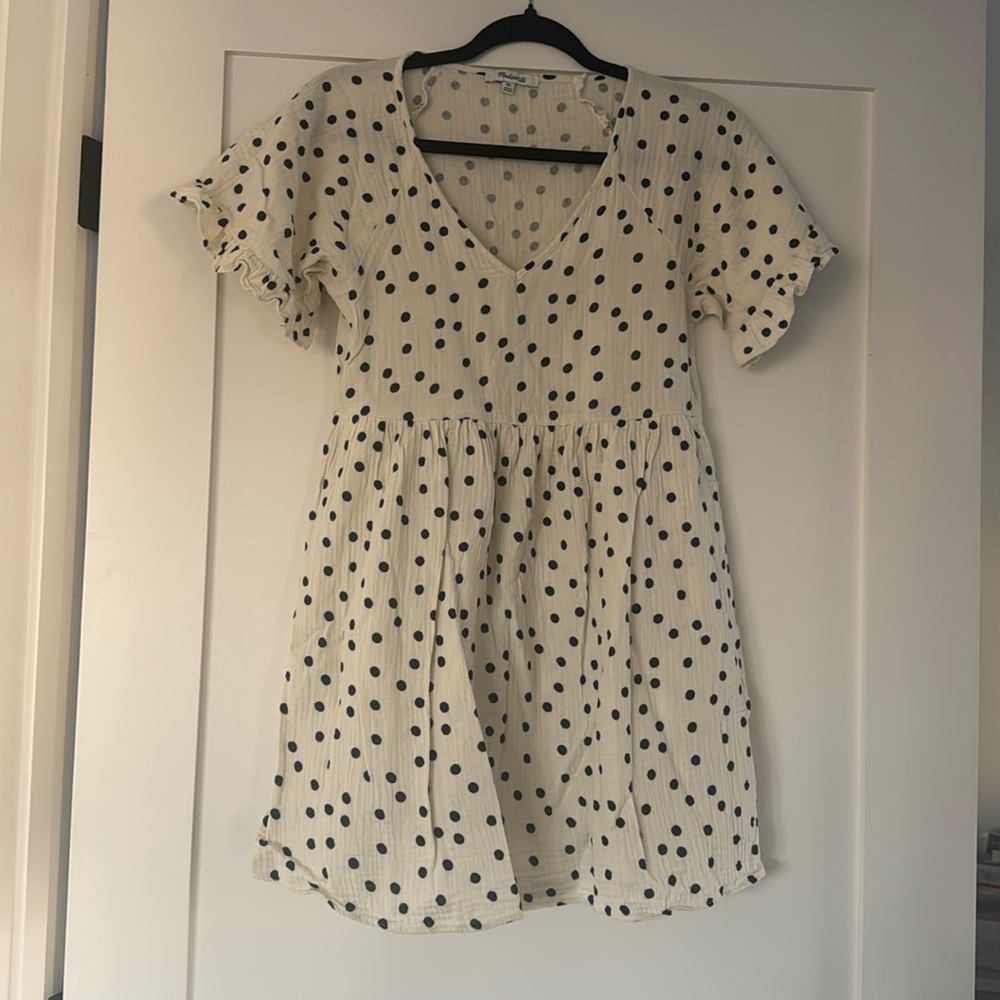 Madewell polka dot cotton mini dress